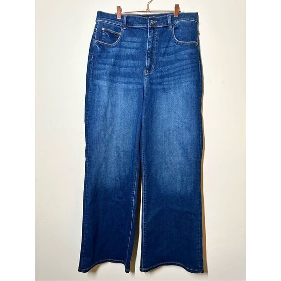 Well Worn Wide Leg Stretch Blue Jeans Size 14 New - Picture 4 of 6